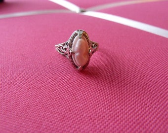 Cameo fancy ring 14K white gold GR5 1/2 1950