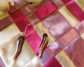 Boucles oreilles Moderne  Oeil de tigre 1980