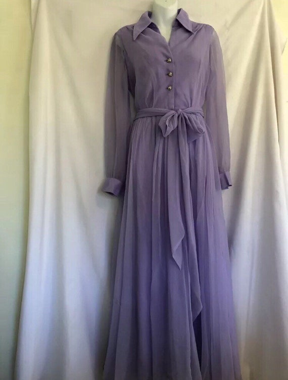 Vintage Lilac Dress with Jeweled Buttons