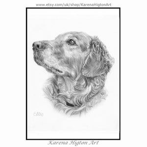 Custom Pet Portrait Sketch From Photo Hand Drawn Dog Cat Horse Gift ...