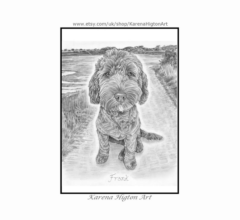 Custom Pet Portrait Sketch from Photo Hand Drawn Dog Cat Horse Gift Pencil Drawing image 9