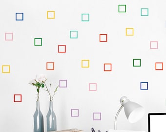 Outlined Square wall stickers, Outlined Square Wall decals, Square wall sticker, Geometric shape, nursery wall decal, pattern wall decal