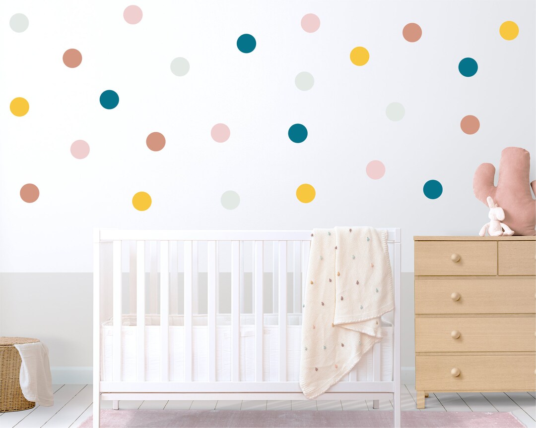 Polka Dot Wall Decals: Fabric Nursery Decor Stickers (40 Pack) - Etsy