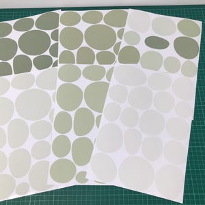 Pack of 100 Irregular Sage Green Polka Dot Wall Stickers for Kids, Whimsical Ombre Wall Decals for Nursery, Bedroom or Playroom, Removable