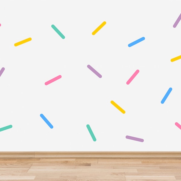 Colourful Sprinkles Wall Decals, Rainbow Sprinkles Wall Stickers, Strips Sprinkle Wall Decals, Sprinkles Room Decor, Confetti Wall Decals