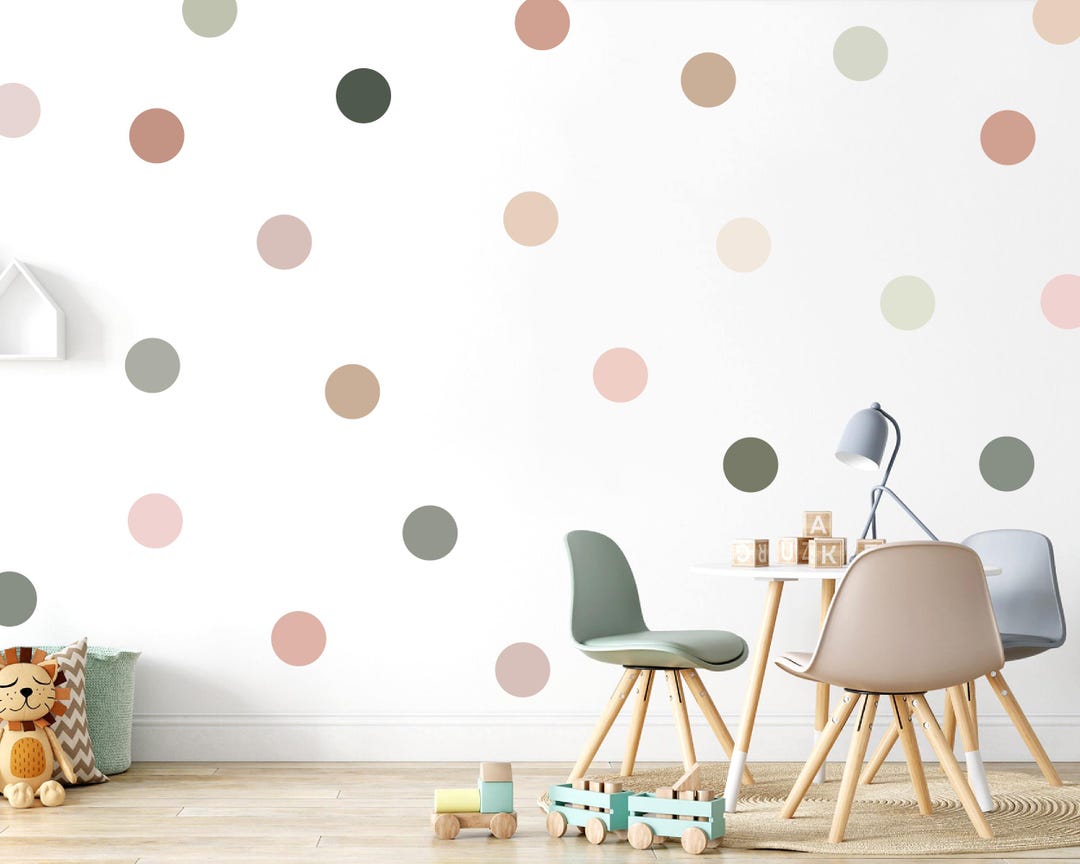 Boho Confetti Polka Dot Wall Stickers: Neutral Earth Tones - Etsy