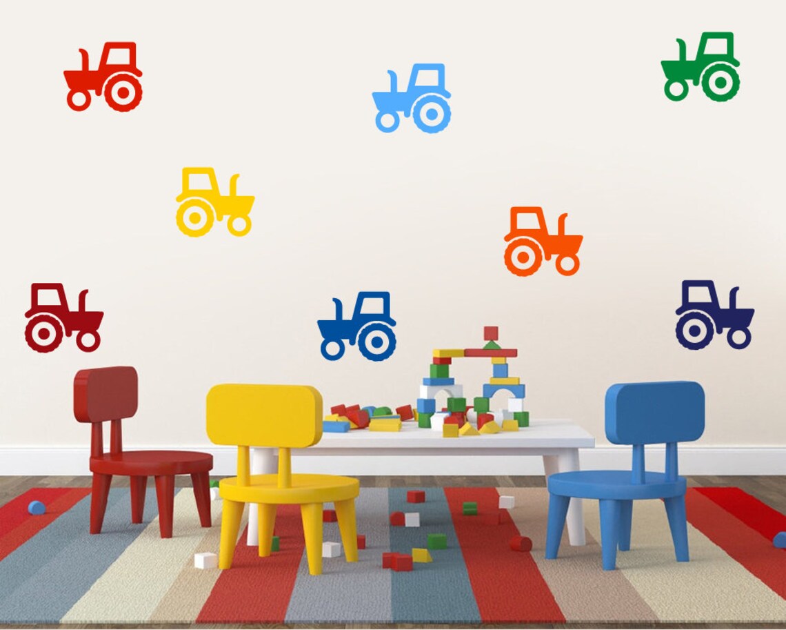 Tractor Wall Stickers Tractor Wall Decals Boy Party Favour Etsy UK