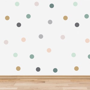 Neutral Polka Dot Wall Stickers for Children, Earth Tones Wall Decals, Boho Spotty Wall Stickers, Playroom Wall Decor, Neutral Nursery Decor