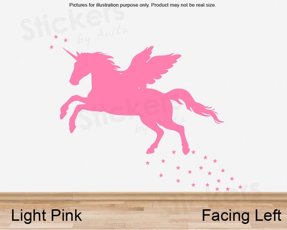 Magical Unicorn And Stars Wall Decal Nursery Unicorn Sticker Kids Bedroom Wall Decal Girl S Bedroom Decor Idea Princess Unicorn Decal