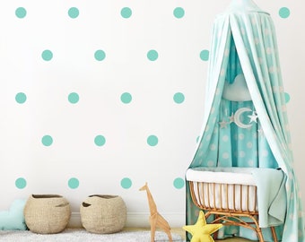 Sage Green Watercolor Polka Dot Wall Stickers Room Decorations ...