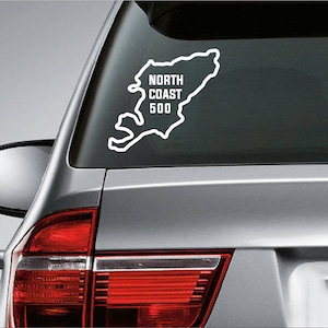 Sticker NOORDKUST 500, NC500 kaart sticker, Schotland noordkust route schets auto vinyl sticker, Schotland road trip raam camper sticker