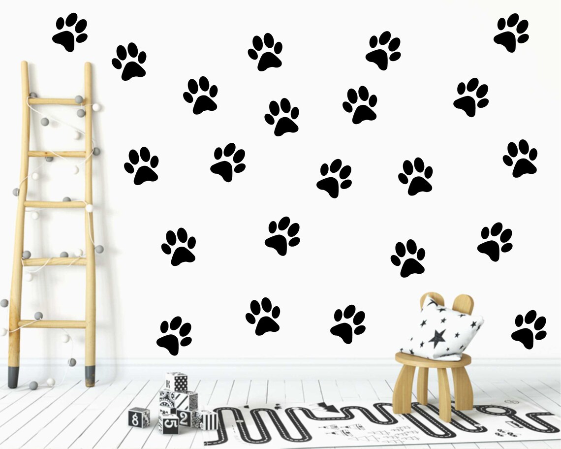 Animal Paw Print Wall Stickers 2 Inch Paw Print Shape Vinyl Etsy UK