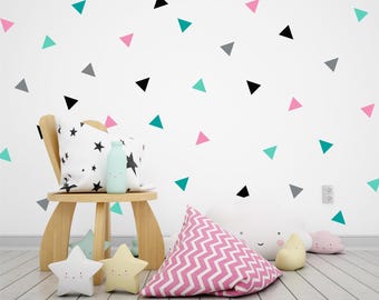 Triangle Wall Decals: Geometric Nursery Decor, Modern Stickers