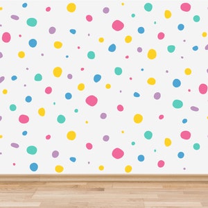 Pack of 150 Hand Drawn Polka Dots Wall Stickers, Irregular Polka Dot Wall Decals, Abstract Nursery Wall Art, Wall Decals for Kids Playroom image 6