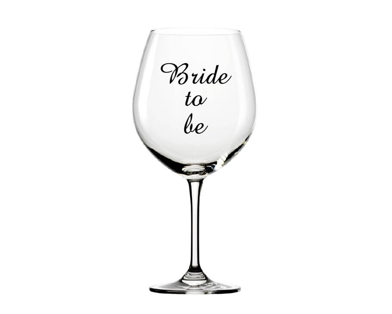 Or Rose Nom Autocollant Autocollant Vinyle Boules Verre Vin Hen Mariage Personnalisé