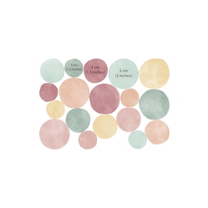 Pastel Watercolor Polka Dot Wall Decals: Boho Nursery Decor (140 Pack) image 3