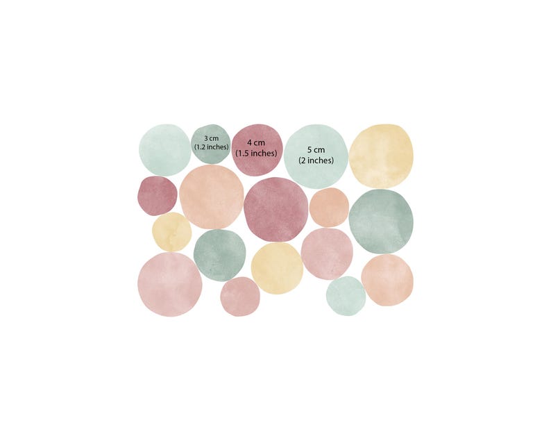 Pastel Watercolor Polka Dot Wall Decals: Boho Nursery Decor (140 Pack) image 3
