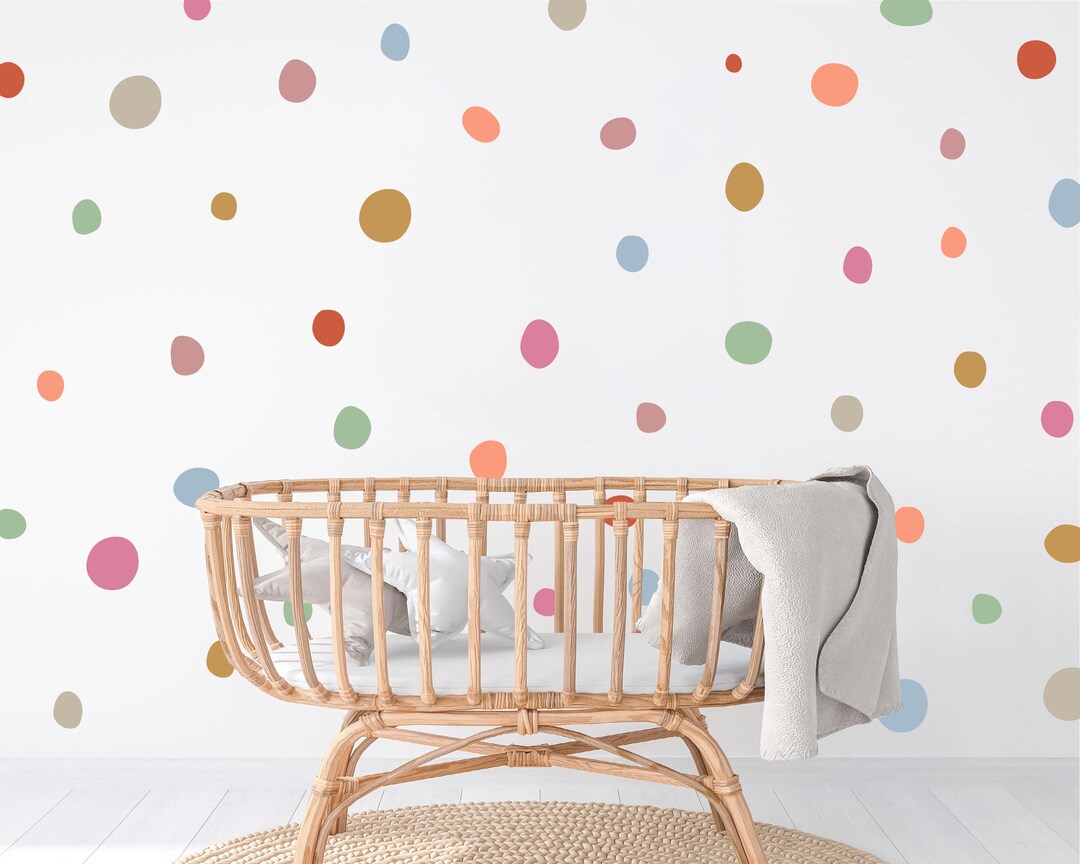 Pastel Polka Dot Wall Decals: Playroom Nursery Decor (150 Pack, 1-3.5 ...