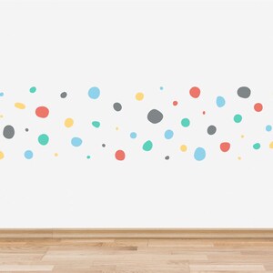 Pack of 150 Hand Drawn Polka Dots Wall Stickers, Irregular Polka Dot Wall Decals, Abstract Nursery Wall Art, Wall Decals for Kids Playroom image 1