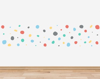 Pack of 150 Hand Drawn Polka Dots Wall Stickers, Irregular Polka Dot Wall Decals, Abstract Nursery Wall Art, Wall Decals for Kids Playroom