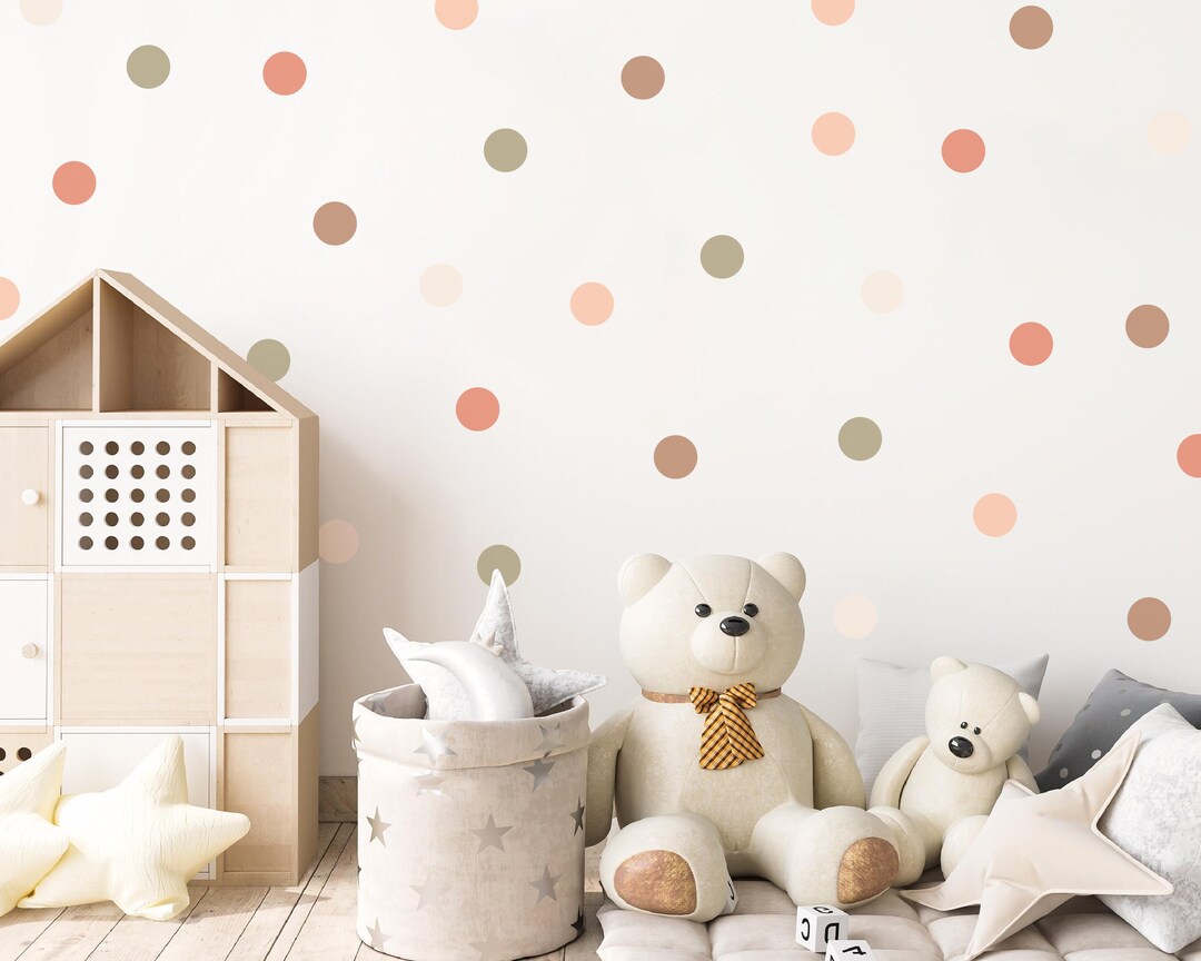 Neutral Polka Dot Wall Stickers: Earthy Tones Nursery Decor - Etsy