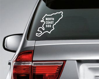 Pegatina para la North Coast 500: Calcomanía para la ventana del coche para un viaje por carretera en Escocia