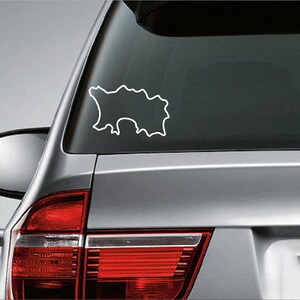 Vinyl sticker eiland Jersey, autosticker Jersey Kanaaleilanden, Jersey overzicht sticker, Jersey kaart auto sticker, Jersey bruiloft doos sticker