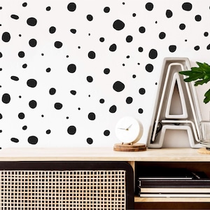 Pack of 150 Hand Drawn Polka Dots Wall Stickers, Irregular Polka Dot Wall Decals, Abstract Nursery Wall Art, Wall Decals for Kids Playroom