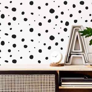 Pack of 150 Hand Drawn Polka Dots Wall Stickers, Irregular Polka Dot Wall Decals, Abstract Nursery Wall Art, Wall Decals for Kids Playroom image 3