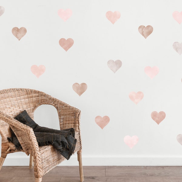 Pink Love Heart Wall Stickers Etsy