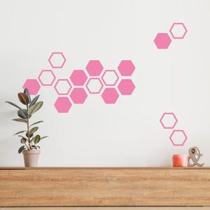 Hexagons vinyl stickers, Combo hexagon wall pattern decals, Honeycomb wall decals, Modern geometric wall decor, Nursery kids stickers