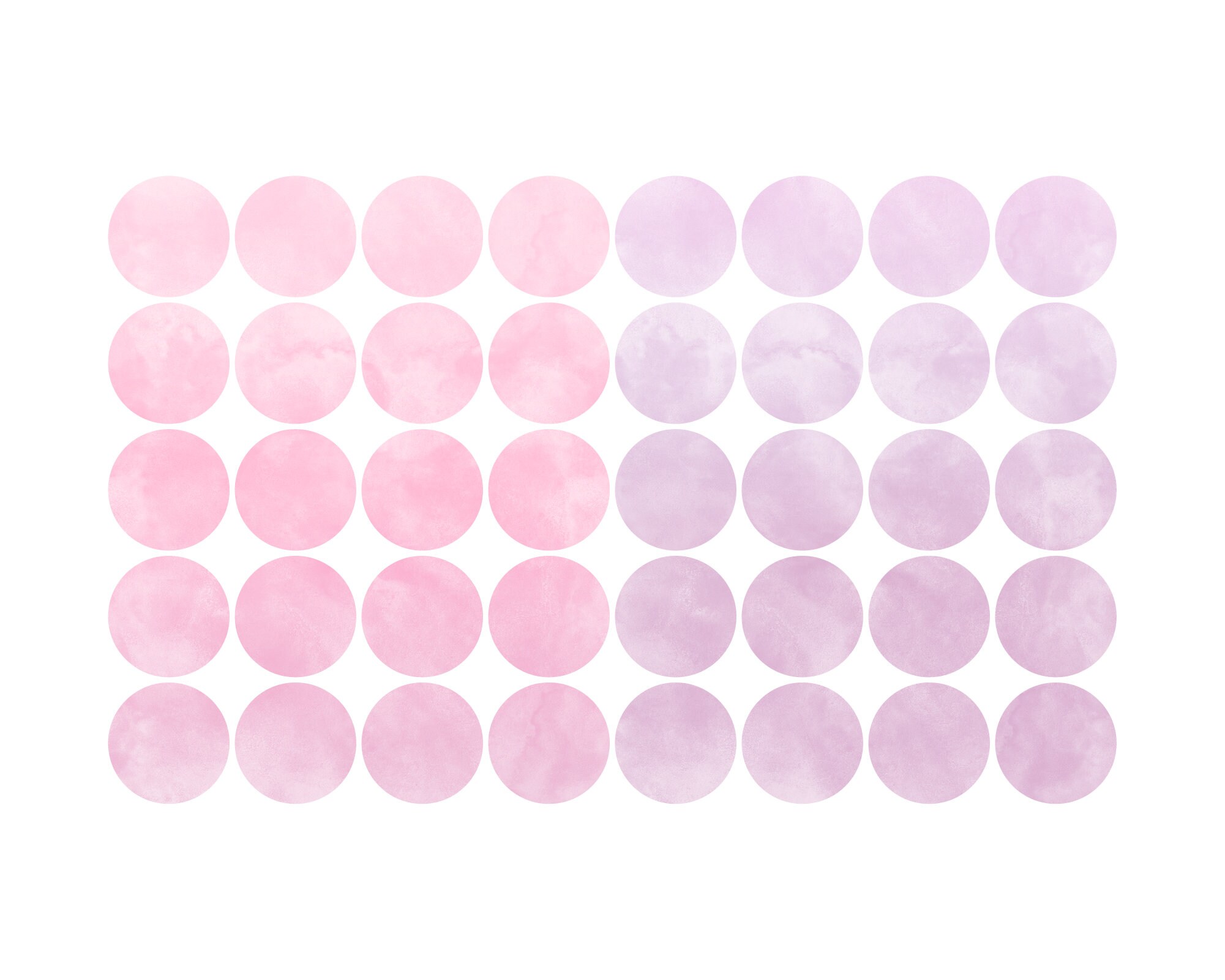 Pink and Purple Watercolour Polka Dots Wall Stickers Pink and Etsy UK