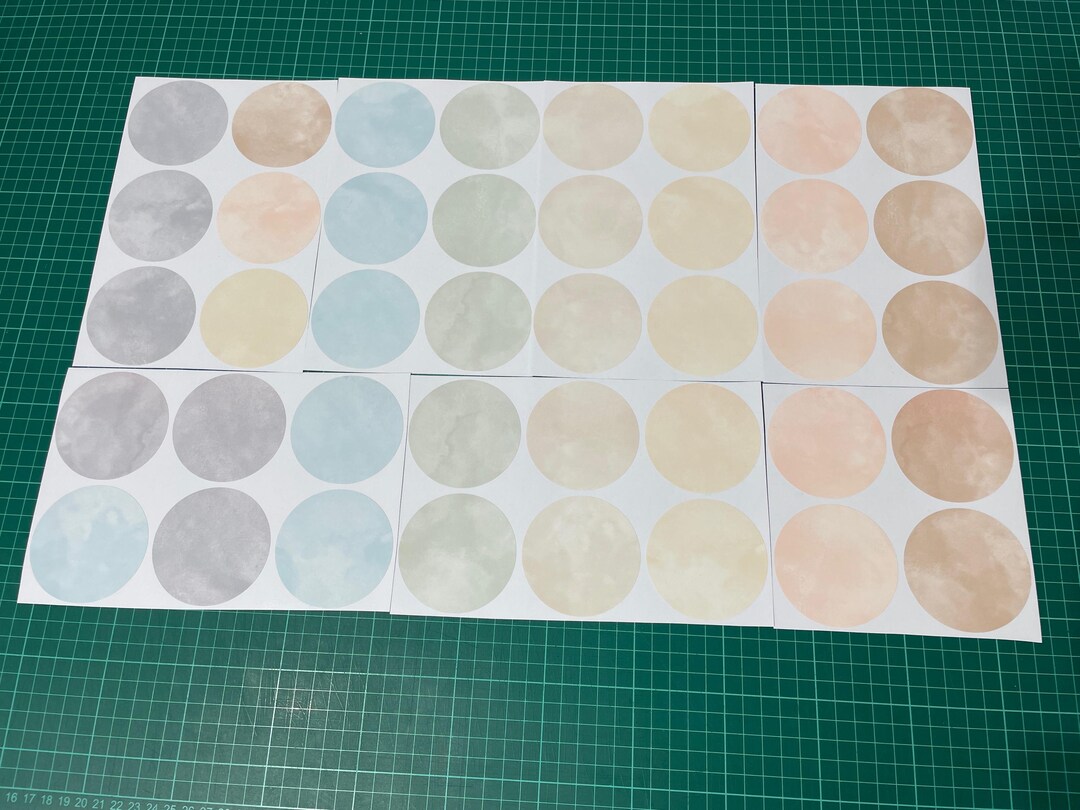 Neutral Circle Pack of 40 Watercolour Neutral Circle Wall Stickers (7 Cm) Soft Pastel ...