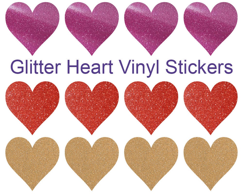 Glitter Heart Stickers, Heart Shape Stickers, Heart Sticker Envelope 