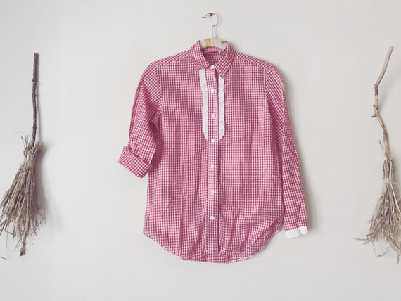 70s Twin Peaks, Ruffled Gingham Shirt