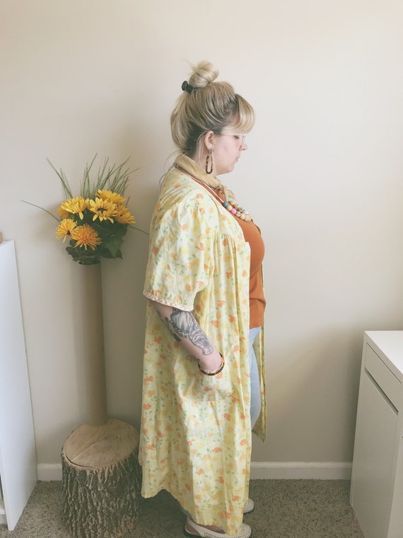 Autumn Morning Yellow Floral Duster | Yellow House