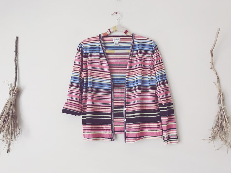 Black Rainbow, Striped Halloween Cardigan image 1