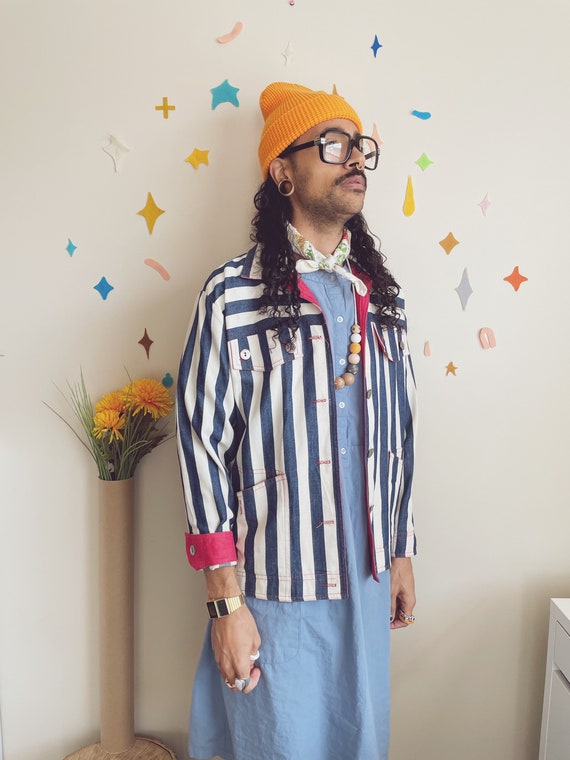 Bold Fujimoto Striped Denim Jacket | Striped Deni