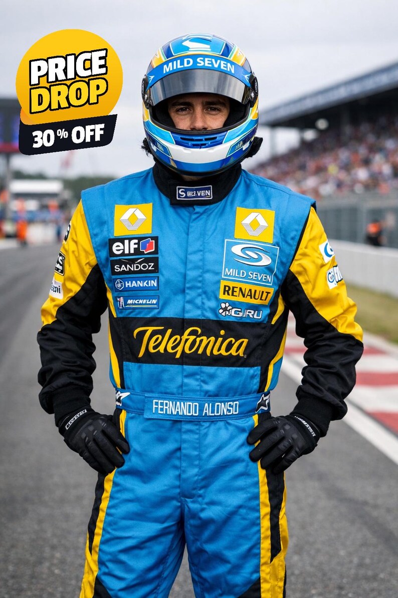 Telephonica Driver F1 Racing Suit Fernando Alonso Inspired | Renault Style Motorsport Race ...