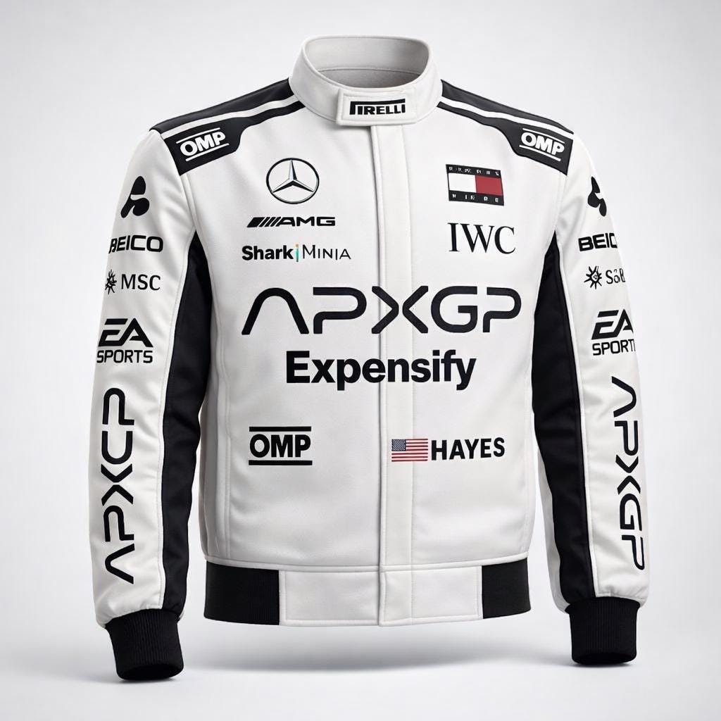 APX GP AMG F1 ナイロンジャケット ホワイト BENZ Brad Pitt Movie Inspired APX GP Racing Jacket Full Sublimation