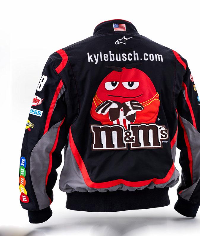 M&m's NASCAR Racing Sublimation Jacket Kyle Busch Fans Wear