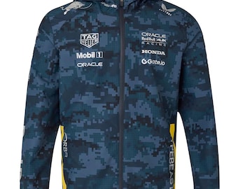 Chaqueta de F1, chaqueta con capucha del equipo de Fórmula 1, ropa vintage de automovilismo, réplica de chaqueta de Red Bull, regalo de cumpleaños para fans de la F1