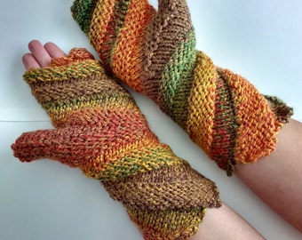 Spiral fingerless gloves