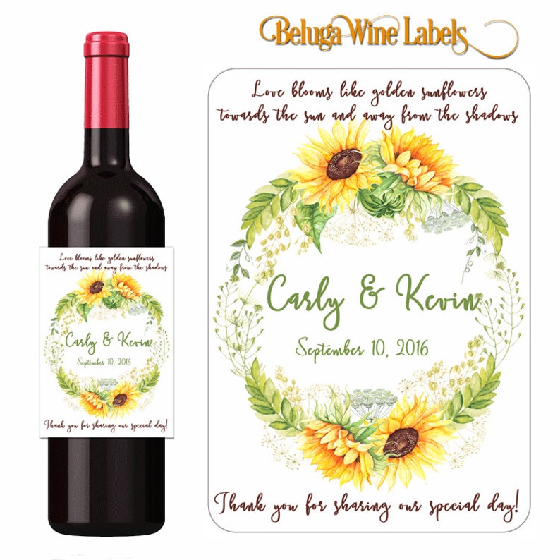 Wedding Wine Labels Personalized Labels Custom Wedding Etsy