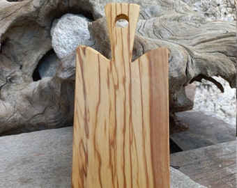 TAGLIERE taglierino in LEGNO di ULIVO - Asse in legno di olivo in un pezzo unico, massiccio, non incollato. Chopping board, olive wood.