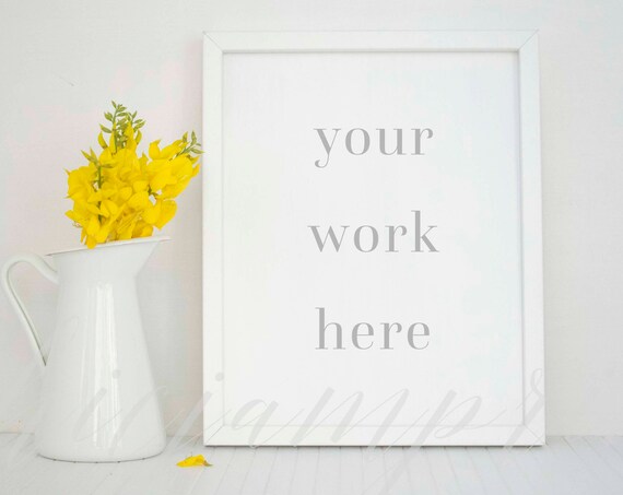 White Vertical Frame Mockup Floral Styled Stock Photography White Vertical Frame Mockup Floral Styled Stock Photography