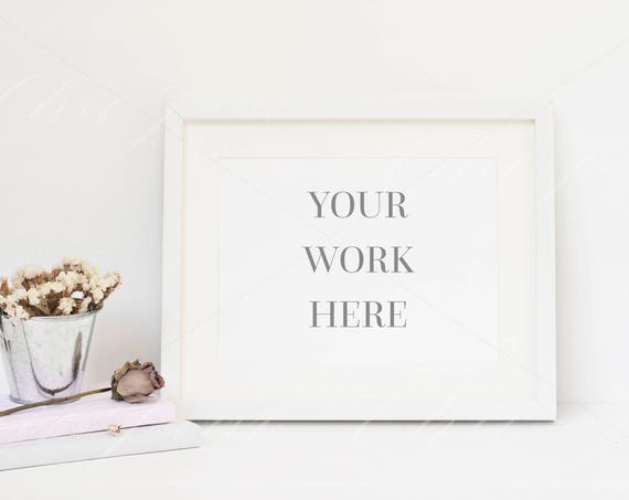 Horizontal Frame Mockup Nordic Floral Mockup Styled Stock Photography Horizontal Frame Mockup Nordic Floral Mockup Styled Stock Photography