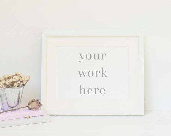 Horizontal Frame Mockup White Mockup Floral Mockup Styled Stock Horizontal Frame Mockup White Mockup Floral Mockup Styled Stock