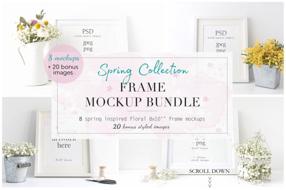 Spring Floral 8× Frame Mockup Bundle Styled Stock Spring Floral 8× Frame Mockup Bundle Styled Stock
