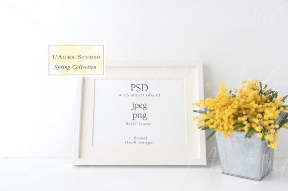 Floral Frame Mockup 8x10 Feminine Wedding Mock Up High
